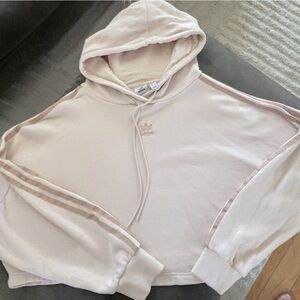 Adidas - Crop Hoodie in Pastel Pink and Rose Gold - Small